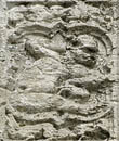 Panel 14:10 - Ape-like creature, seated (quite eroded)